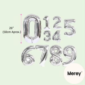 Globo numero plateado 26" (60cm)