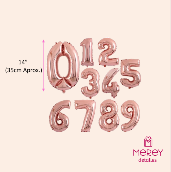Globo numero rose gold 14" (35cm)