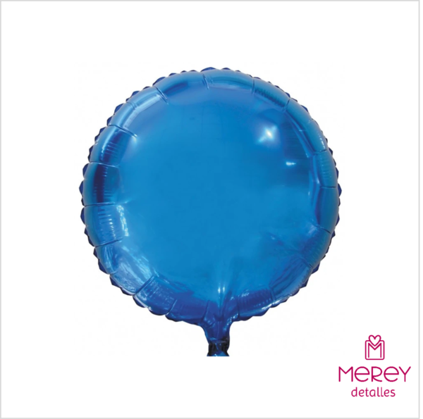 Globo redondo azul metalizado 18" (45cm)
