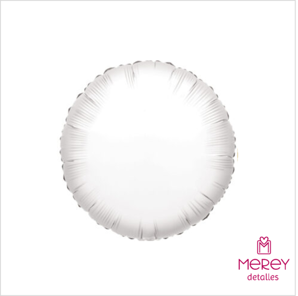 Globo redondo blanco metalizado 18" (45cm)