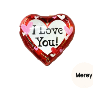 Globo corazon metalizado i love you corazones 18" (45cm)