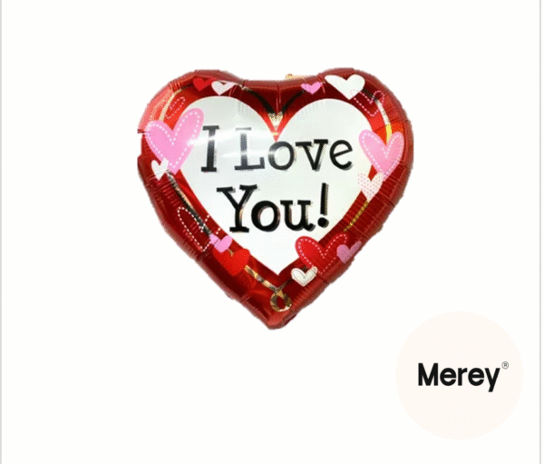Globo corazon metalizado i love you corazones 18" (45cm)