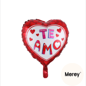 Globo corazon te amo fondo blanco 18" 45cm