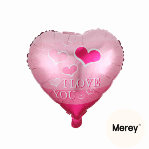Globo corazon i love you rosa degrade 18" 45cm