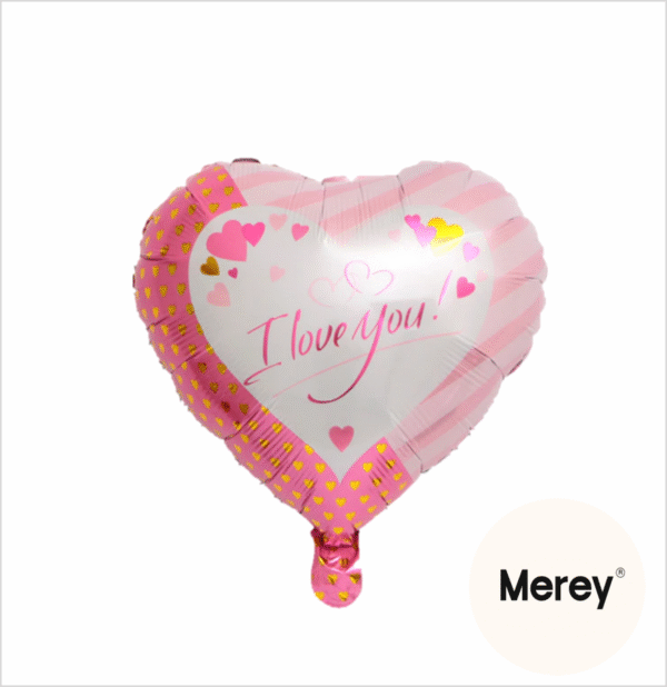 Globo corazon metalizado i love rosa 18"