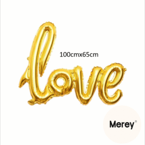 Globo love dorado cursivo 105CMX65CM
