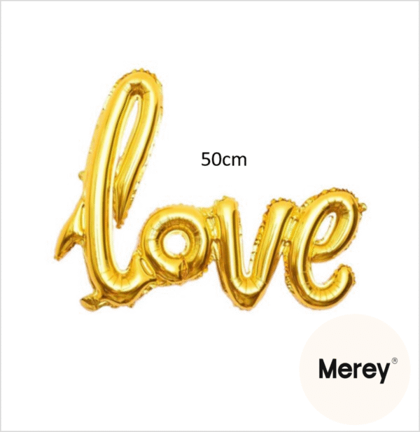 Globo love dorado cursivo 50cm