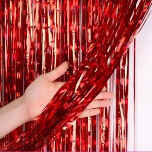 Cortina metalizada rojo (2m x 1m)