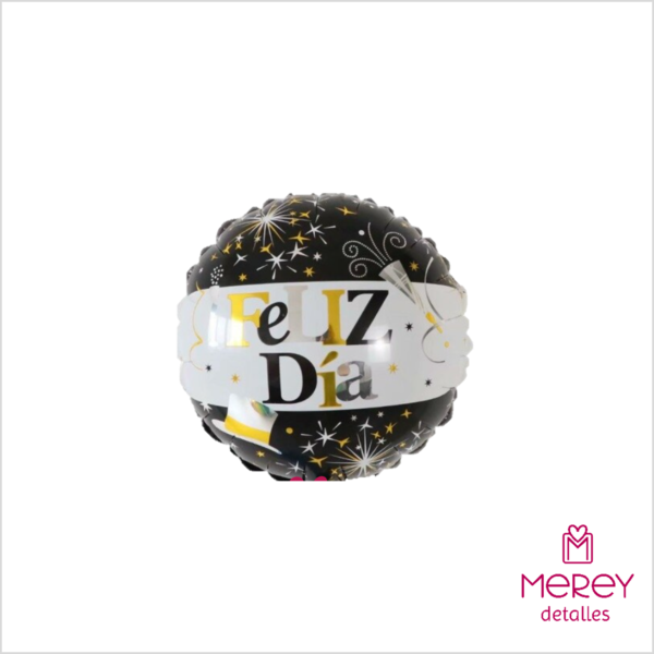Globo feliz dia redondo sombrero 9" (23cm)