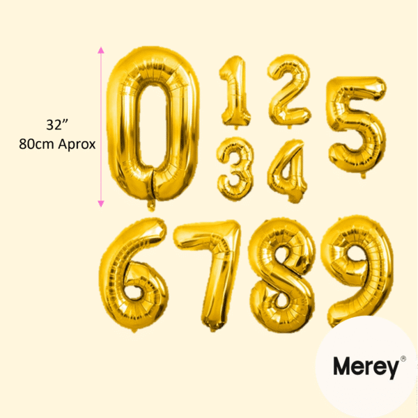 Globo numero dorado 32" (80cm)