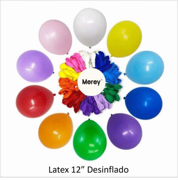 Globos Latex Clasico Tamaño 12". Venta por unidad (Desinflado)