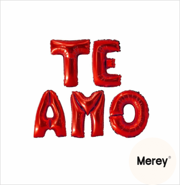 Globo metalizado set frase te amo rojo 14" (35cm)