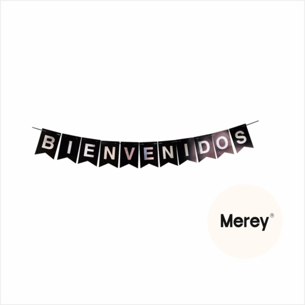 Banderin bienvenidos negro