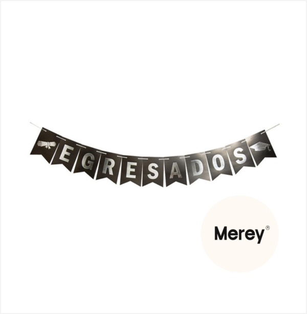 Banderin egresados negro