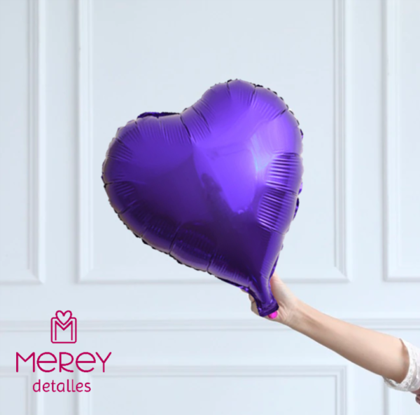 Globo corazon 18" (45cm) violeta