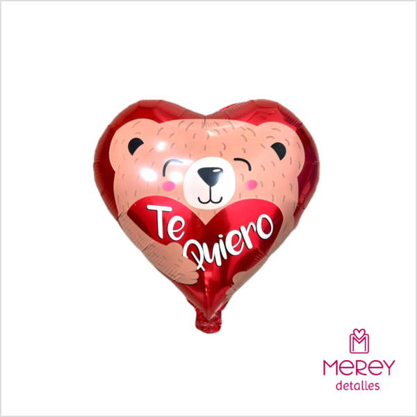 Globo corazón oso te quiero  18" 45cm