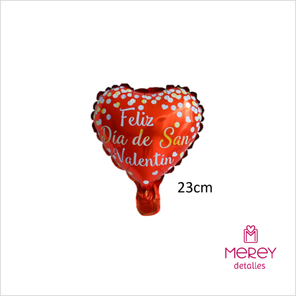 Globo corazon feliz dia san valentin 9" 23cm