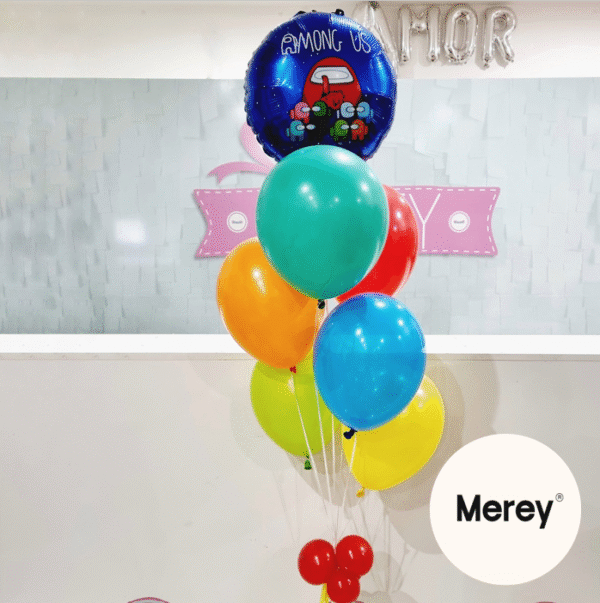 Bouquet personaje 7 globos