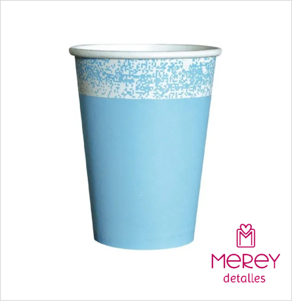 Vasos de polipapel celeste pastel