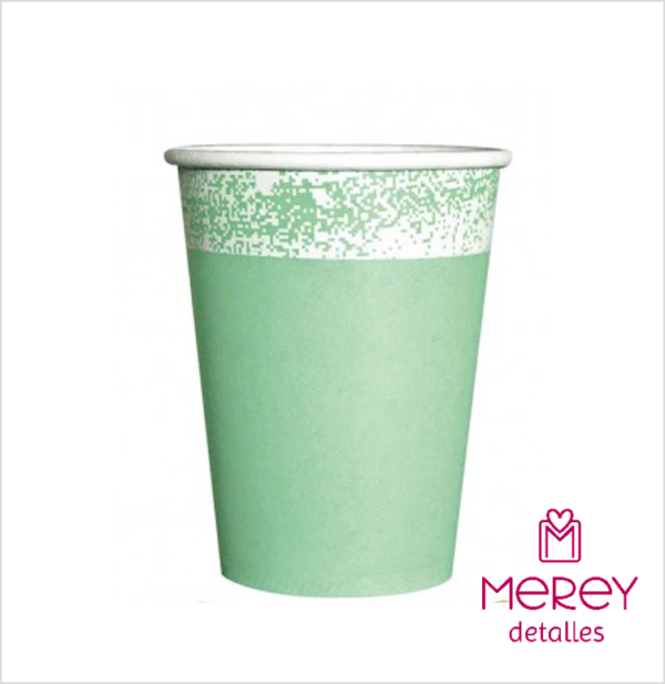 Vasos de polipapel verde pastel