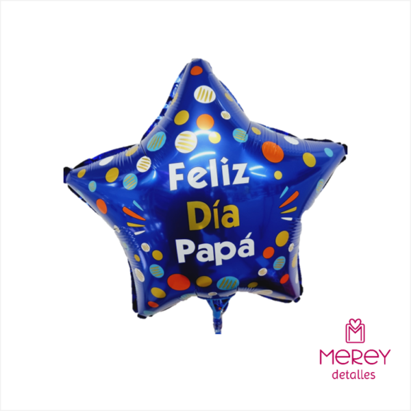 Globo feliz dia papa estrella azul 18" 45cm