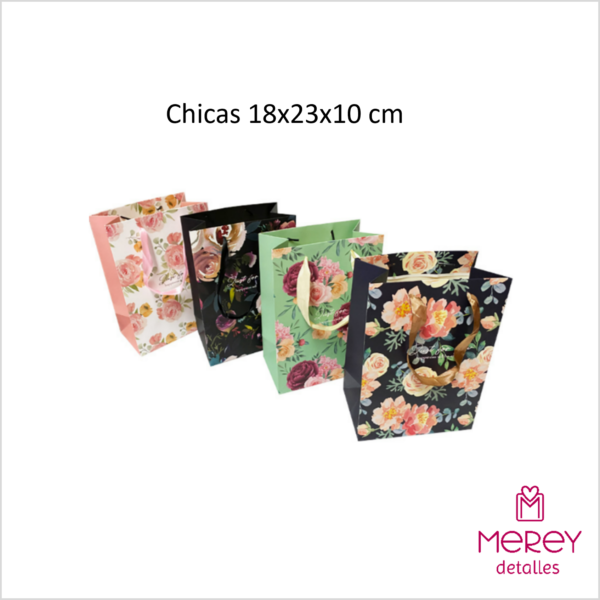 Bolsa de Regalo Flores Chicas 18x23x10 cm