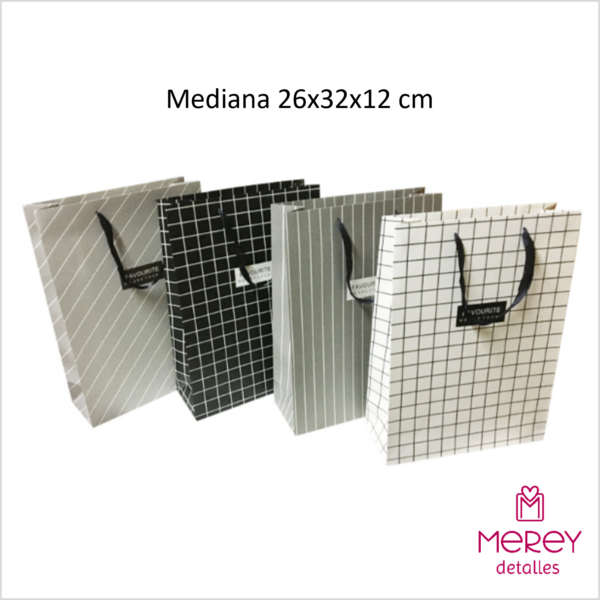 Bolsa de Regalo Rayas Mediana 26x32x12 cm