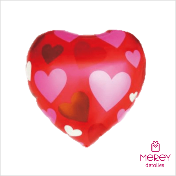 Globo corazón estampado 24" 60cm