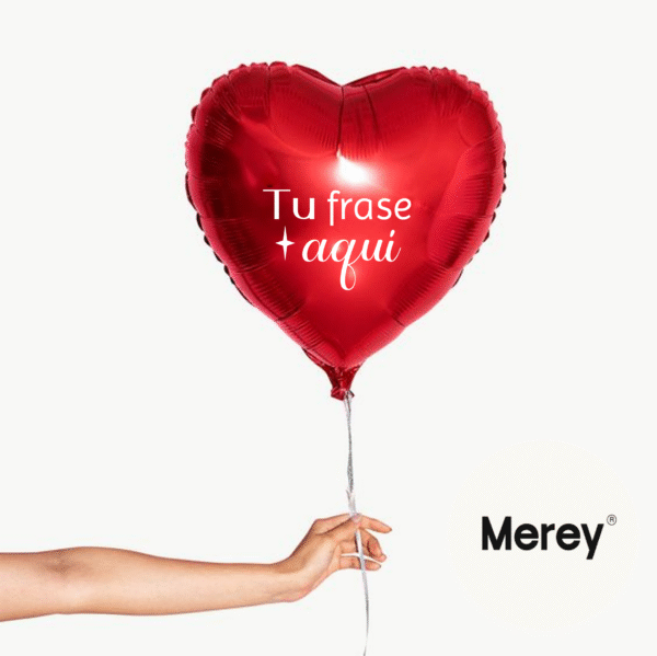 Globo Foil Corazon Rojo + Helio 18" Personalizado