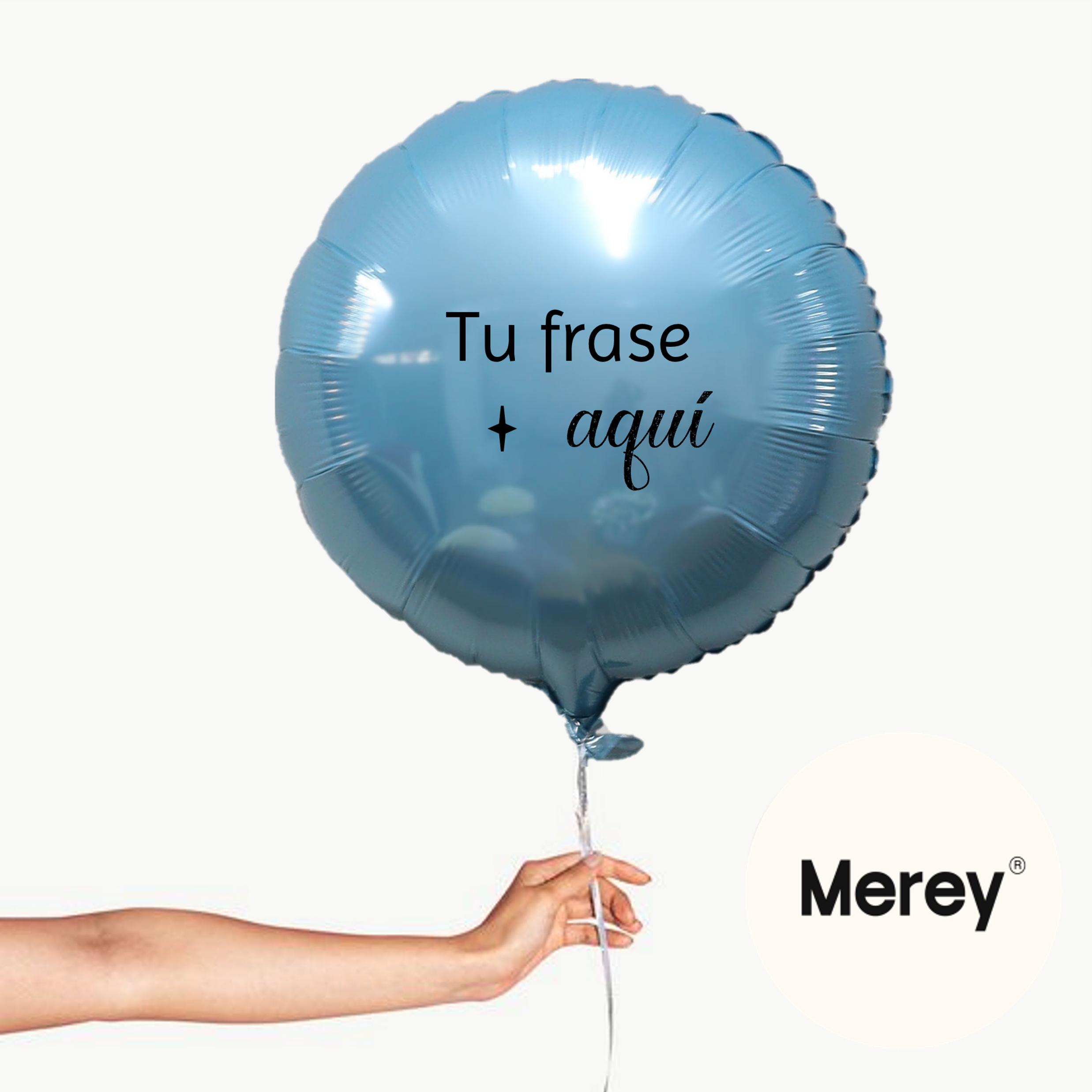 Globo Foil Redondo Celeste + Helio 18" Personalizado