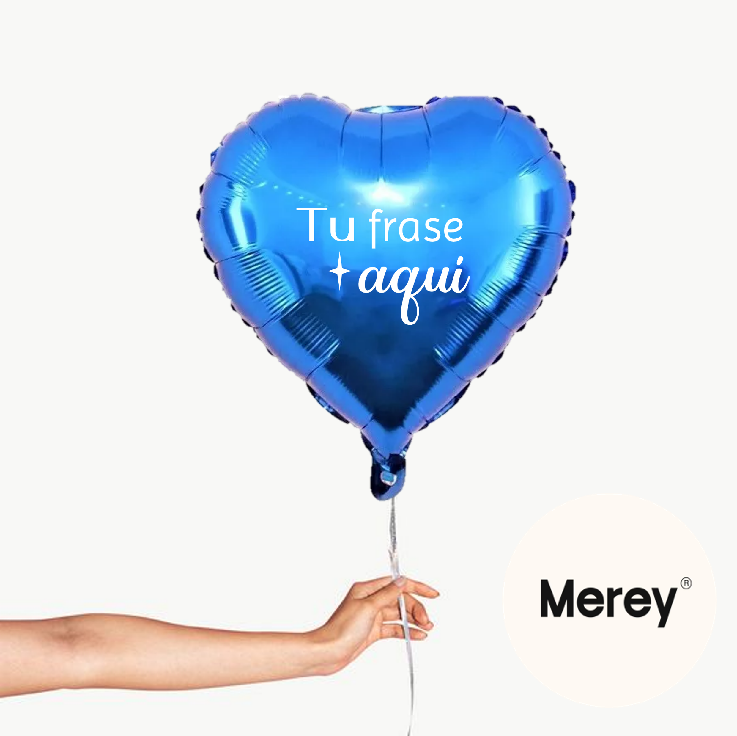 Globo Foil Corazon Azul + Helio 18" Personalizado