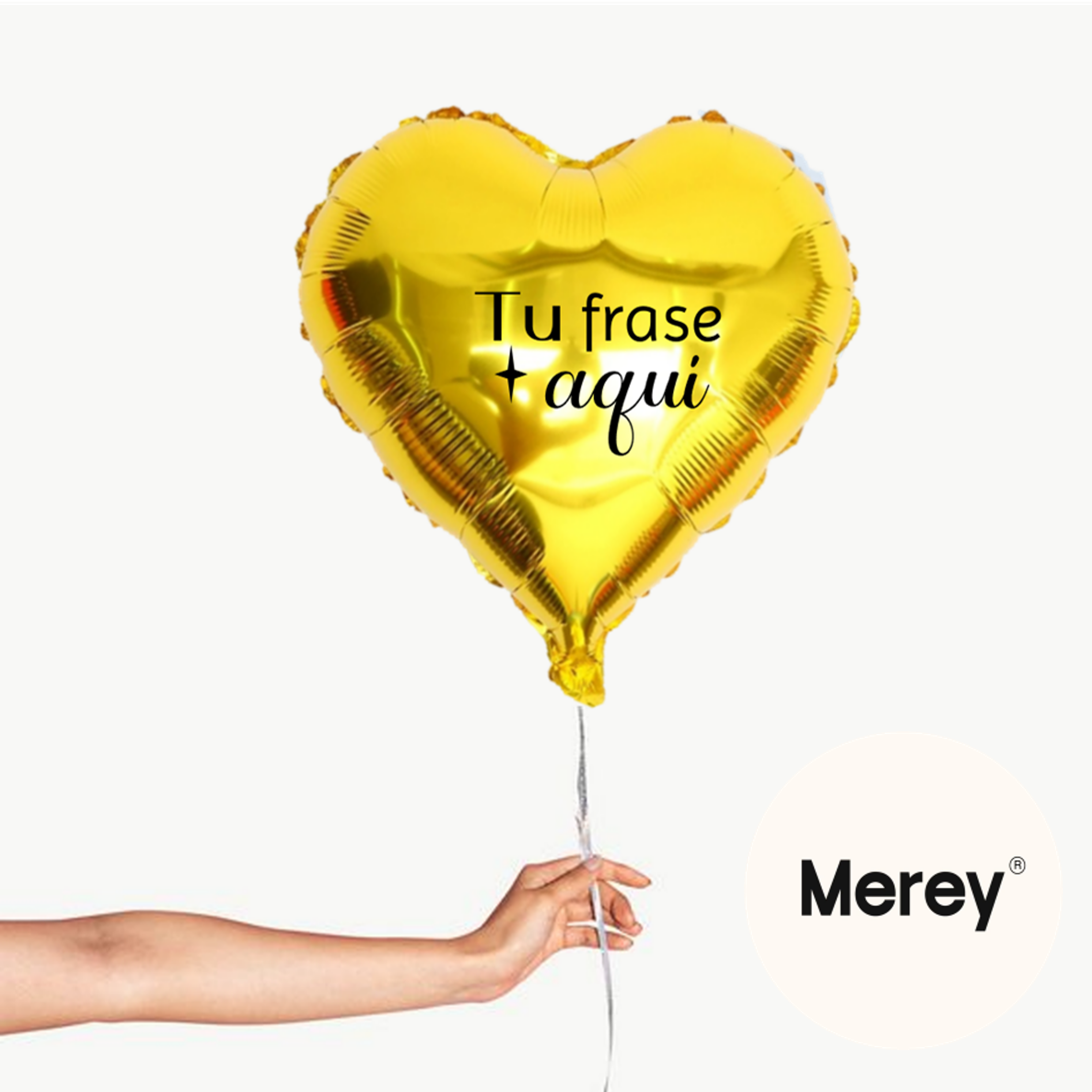 Globo Foil Corazon Dorado + Helio 18" Personalizado