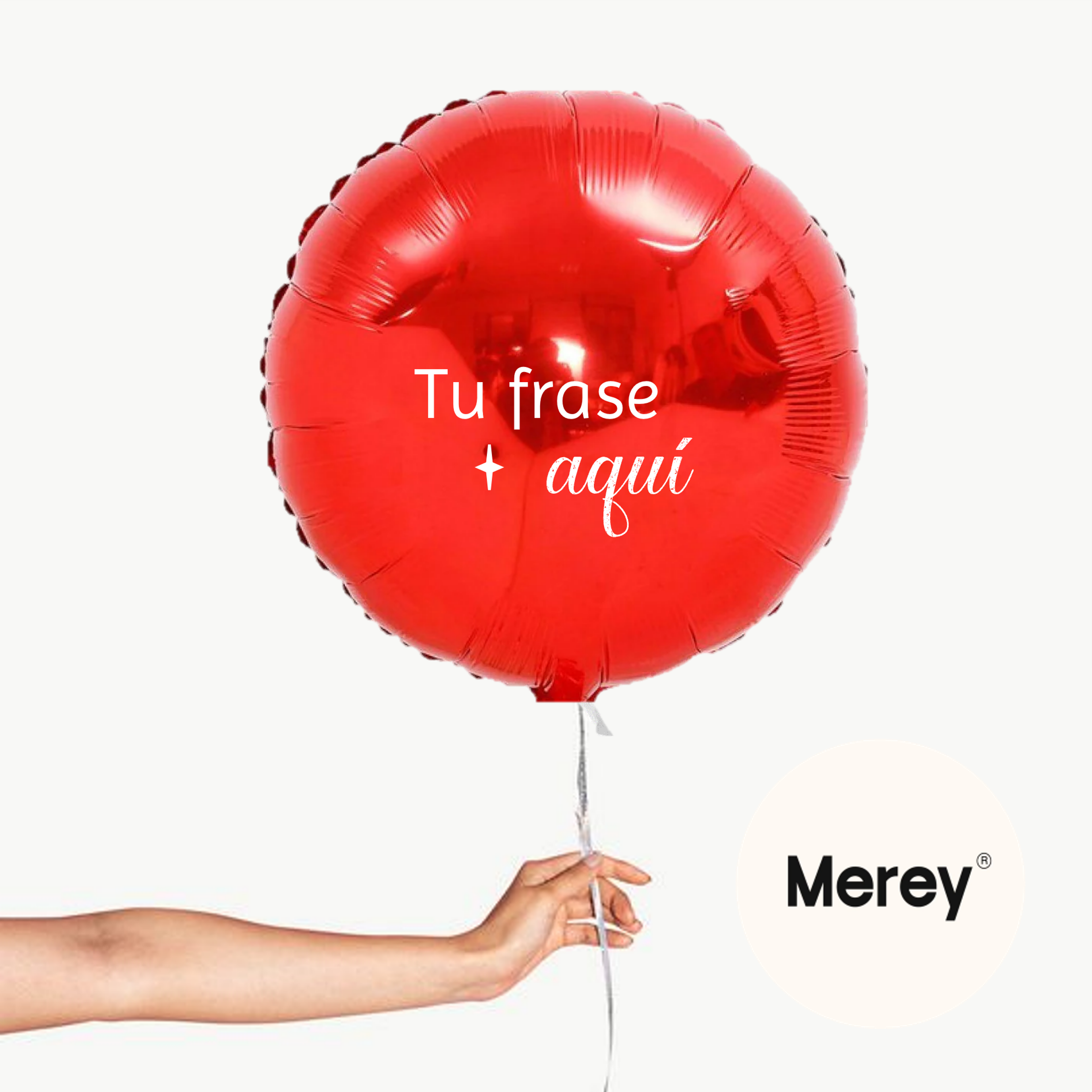Globo Foil Redondo Rojo + Helio 18" Personalizado