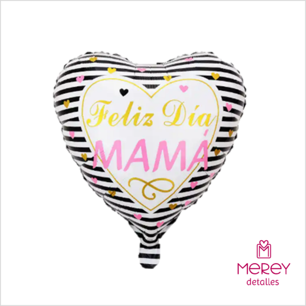 Globo Feliz dia mama rayas 18" (45cm)
