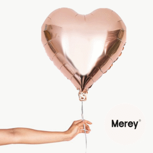 Globo Foil Corazon Rosegold + Helio 18"