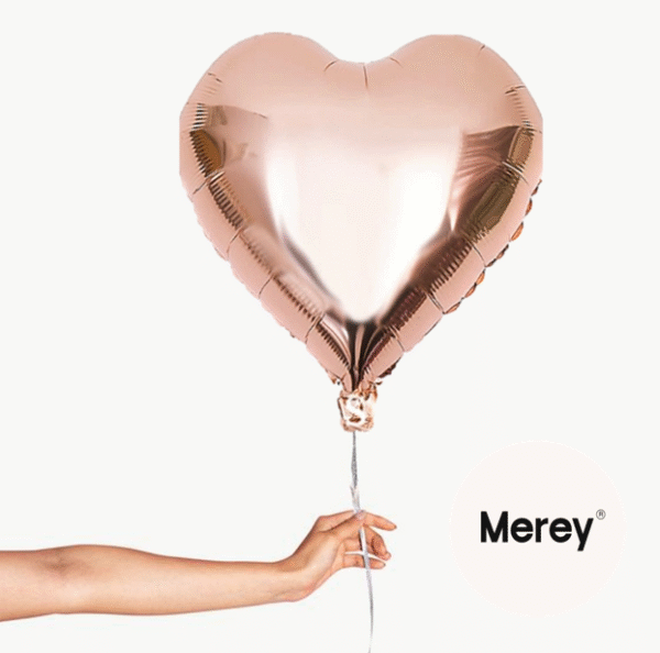 Globo Foil Corazon Rosegold + Helio 18"