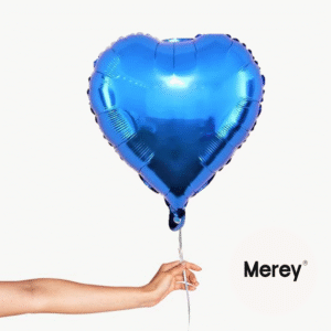 Globo Foil Corazon Azul + Helio 18"