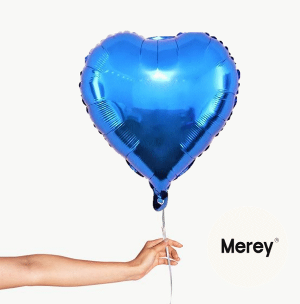 Globo Foil Corazon Azul + Helio 18"