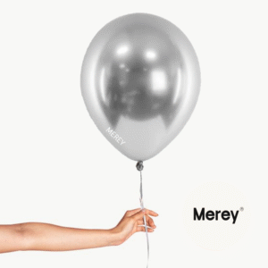 Globo Latex Chrome Plata + Helio 12"
