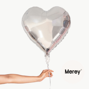 Globo Foil Corazon Plata + Helio 18"