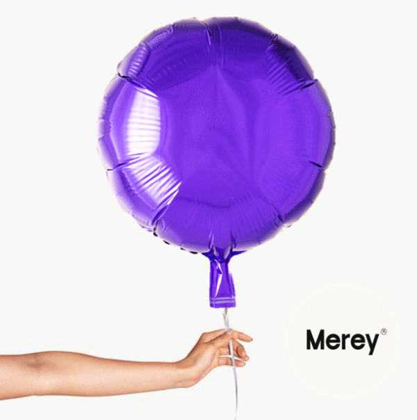 Globo Foil Redondo Violeta + Helio 18"
