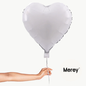 Globo Foil Corazon Blanco + Helio 18"