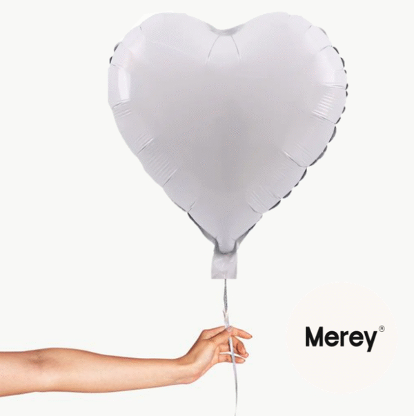 Globo Foil Corazon Blanco + Helio 18"