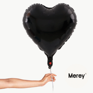 Globo Foil Corazon Negro + Helio 18"