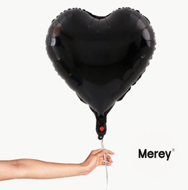 Globo Foil Corazon Negro + Helio 18"