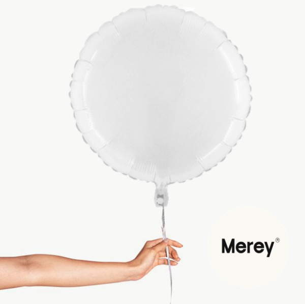 Globo Foil Redondo Blanco + Helio 18"