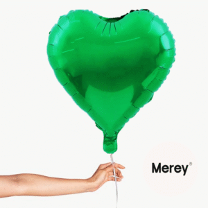 Globo Foil Corazon Verde + Helio 18"