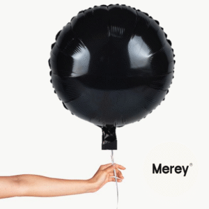Globo Foil Redondo Negro + Helio 18"