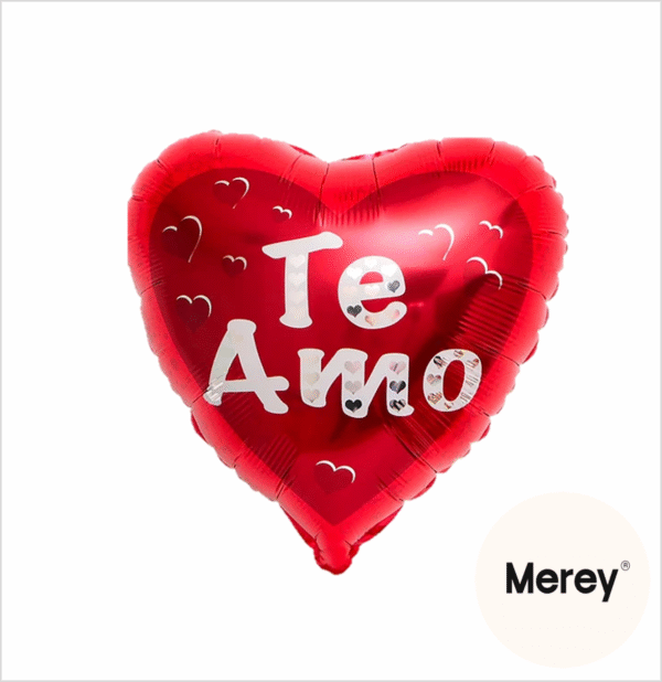 Globo corazon te amo medio corazon 18" 45cm