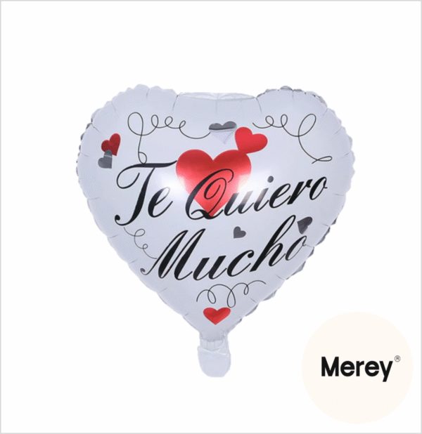 Globo corazon te quiero mucho blanco 18" 45cm